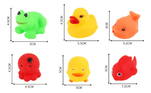 Set De 17 Animalitos De Goma Blanda Para El Baño Bebes