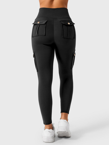Leggings Mujer Cargo Bolsillos Push Up Deportivo Running