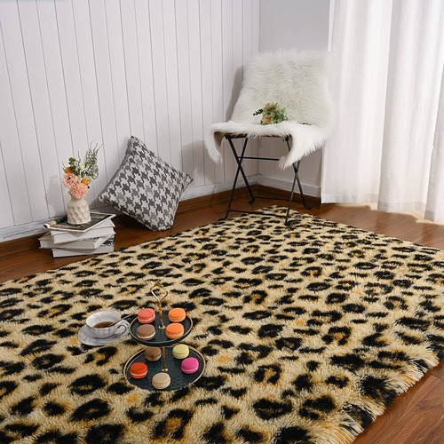 Alfombra Esponjosa Con Estampado De Leopardo, Alfombras...