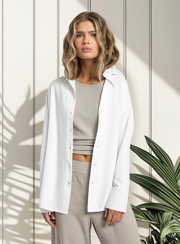 Blusa De Mujer Max Oversize Manga Larga Lino Viscosa Froens