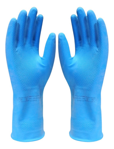 Luva Latex Verniz Silver Azul Tam G Imbat