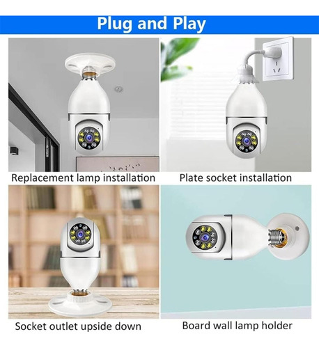 Camara Wifi 360 Full Hd Vision Nocturna Tipo Socket