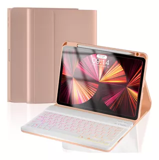 Funda Con Teclado Oyeeice / Para iPad 11 / Rose Gold