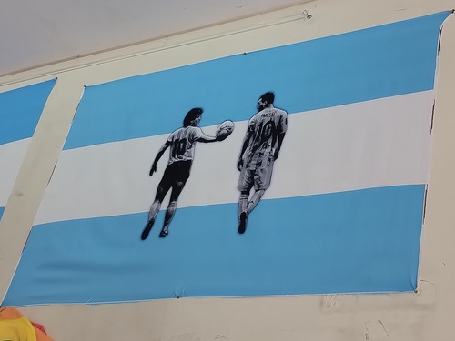 Tela Bandera Maradona/messi 