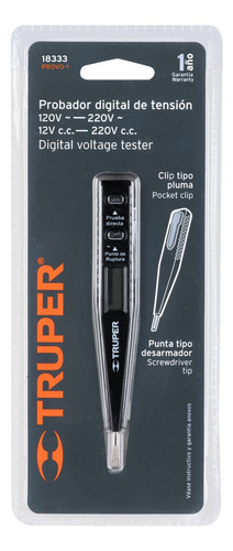 Probador Digital De Corriente Punta Plana Ca/cc Truper 18333