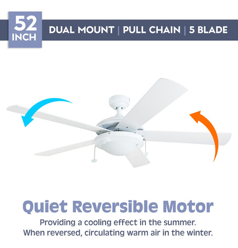Ventilador De Techo Led 52 Con Cadena Y Cuchillas Dobles
