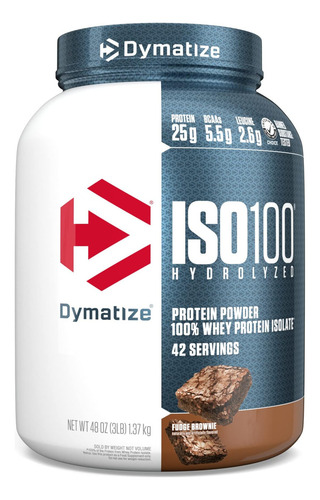 Proteína de suero en polvo Dymatize Iso 100 con 25 g de 100% Whey I