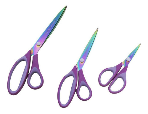 Imagem 1 de 5 de Conjunto De Tesouras Titanium Com Cabo Soft (3 Unidades)