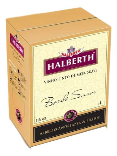 Vinho Tinto Halberth Bordo Suave Bag 5l