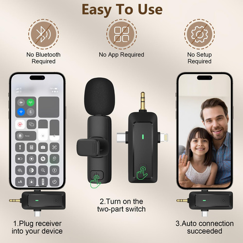 Micrófono Lavalier Inalámbrico Hmkch Para iPhone/android