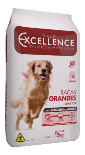 Ração Dog Excellence Cordeiro/arroz Cães Adultos Raça G 15kg