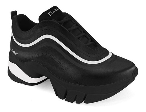 Imagem 1 de 4 de Tênis Feminino Ramarim Dad Chunky Sneaker 2180202 Preto