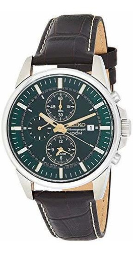 Seiko Cronografo Alarma Verde Oscuro Reloj Para Hombre Snaf0