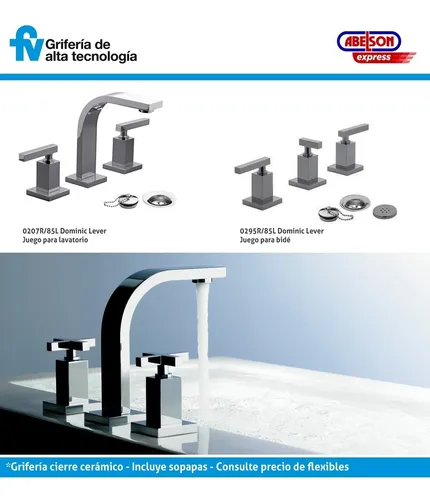 Griferia Fv Dominic Lever Lavatorio Y Bidet