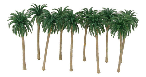 Aa 10 Àrboles De Palmeras De Coco De Escala 1:75 13cm Verde