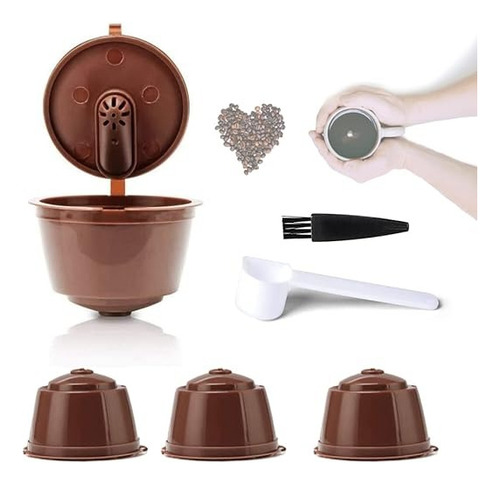 3 Capsulas Reutilizables Para Dolce Gusto + Cuchara+ Cepillo