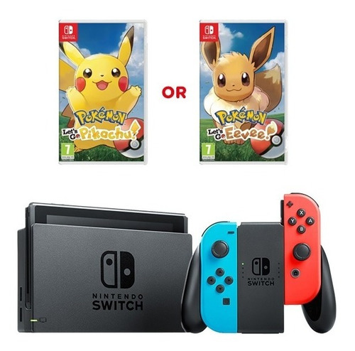 Nintendo Switch 2019 + Pokemos Lets Go + Vidrio  Easybuy