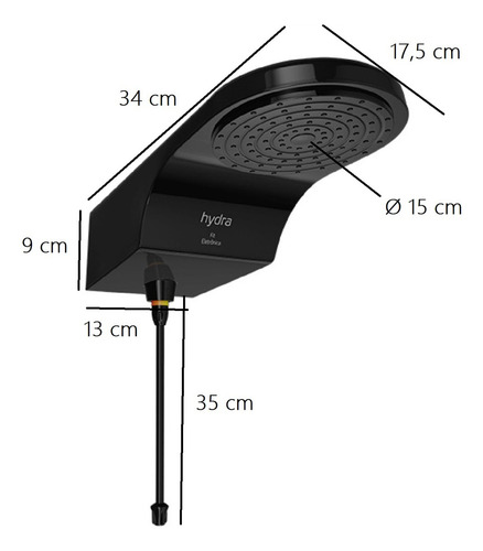 Chuveiro Eletrônico Fit Black 220v 6800w Hydra