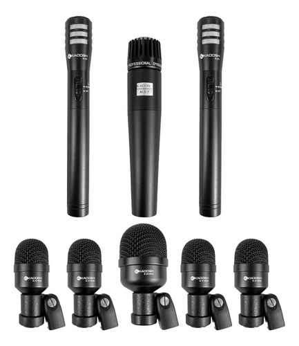 Kit 8 Microfones Para Bateria K8 Slim - Kadosh