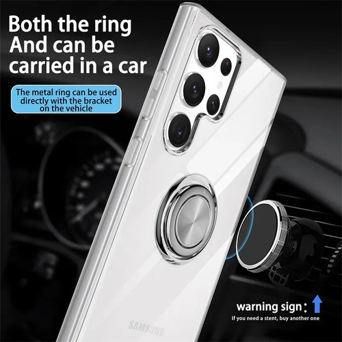 Funda De Teléfono Con Soporte De Anillo De Metal Magnético