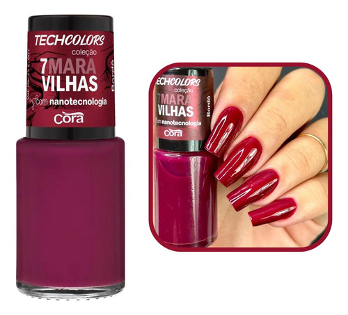 Coleção Esmaltes Techcolors Cora 7 Maravilhas 9ml Cor Vermelho escuro