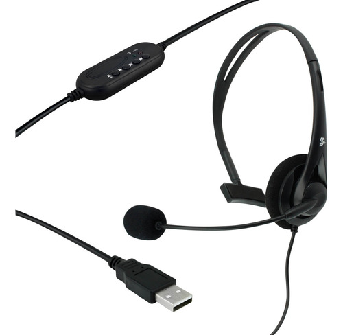 Headset Office P/ Computador Telefone C/ Conector Usb 5+