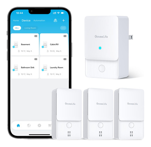 Detector De Agua Wifi Inteligente Paquete De 3 Con Alarma