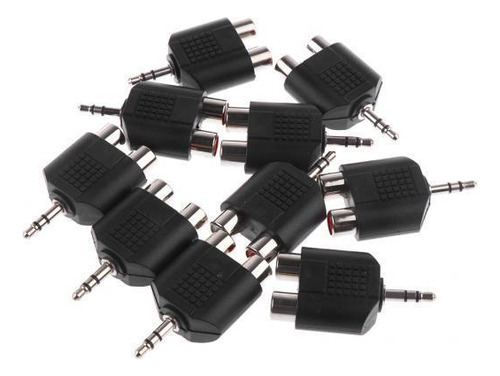 Adaptador Estéreo Macho A Hembra Rca De 10 Piezas De 3,5 Mm