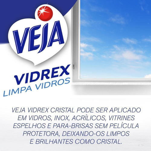 Imagem 4 de 8 de Limpa Vidro Tradicional Veja L500p400ml Com Alcool