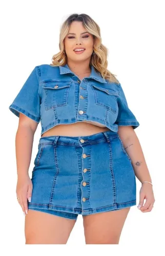 Saia e short jeans sales