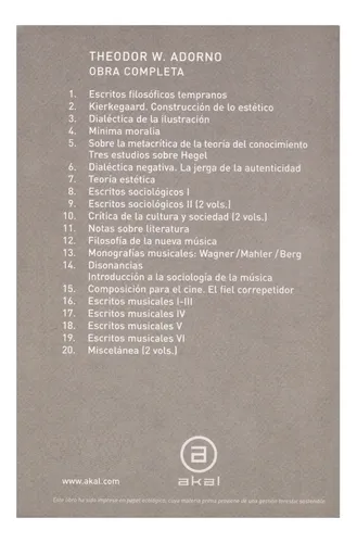 O.c. Adorno 17 Escritos Musicales Iv