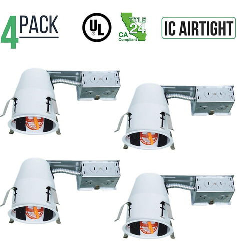 Led De 4.0 in Remodel Empotrable Con Carcasa De Aire Ajusta