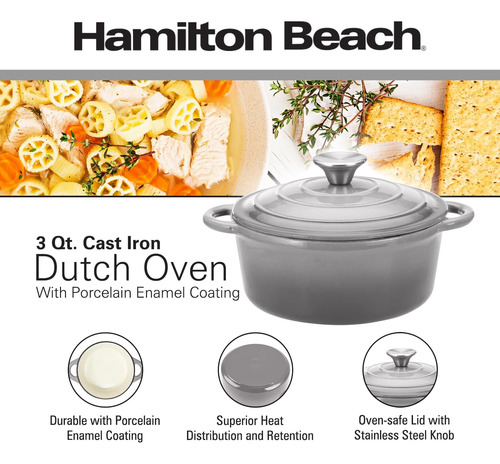 Haven Holandés De Hierro Fundido De Hamilton Beach Esmaltado