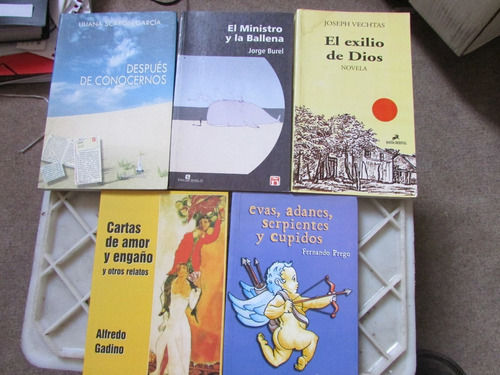 Tres Novelas Y Dos Libros De Cuentos En Un Solo Lote