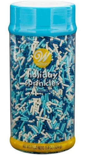Imagen 1 de 3 de Sprinkles - Jimmies Surtido Azul Celeste Y Blancos 324grs