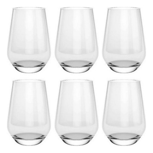 Set X6 Vaso Sicilia Alto 469ml Cristar Vidrio