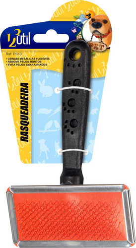 Rasqueadeira Para Cães Pet Escova Pelos Cabo Plástico 14,5x6