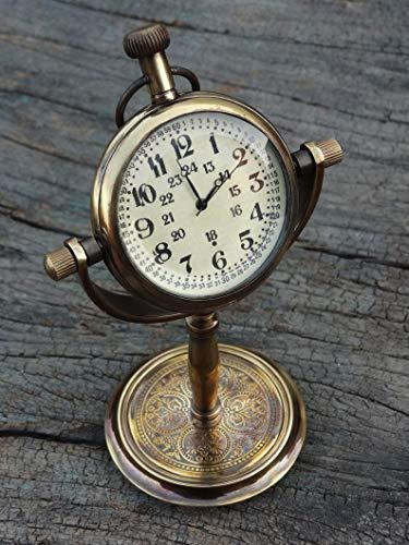 Reloj De Escritorio Antiguo Grabado - Reloj De Mesa - Reloj
