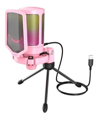 Microfone Fifine AmpliGame A6V Condensador Cardioide cor rosa
