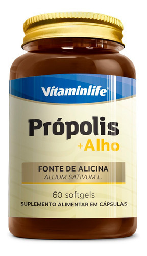 Propolis + Alho 60 Caps - Vitaminlife - Fonte De Alicina