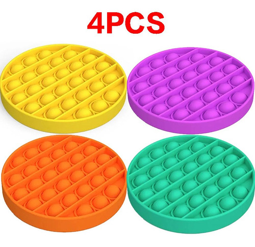 Imagem 1 de 8 de Kit Pop It Fidget Push Toy Sensorial, 4pcs