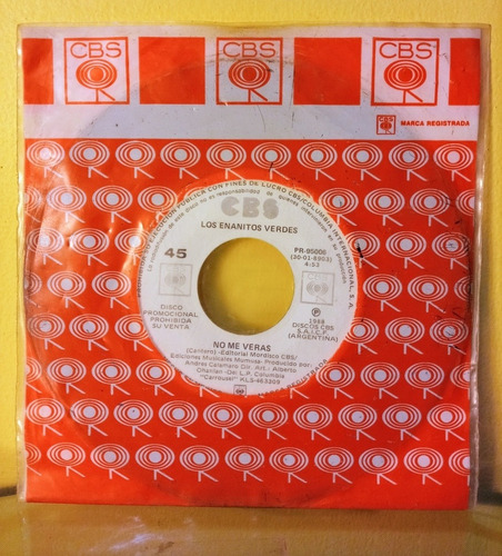 Los Enanitos Verdes No Me Veras 45 Rpm (Usado)