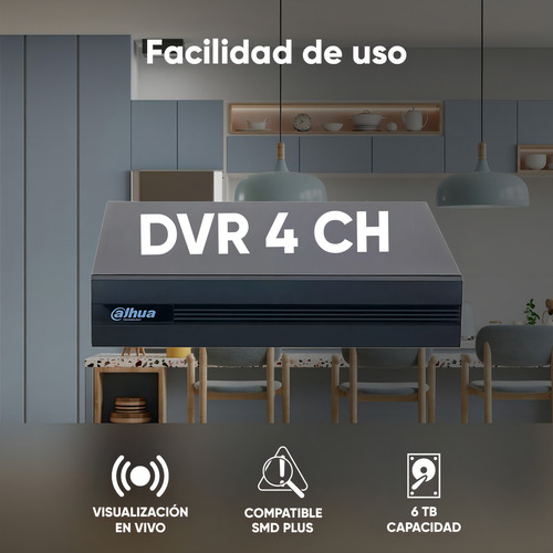 Kit Videovigilancia Cronos 4 cámaras Dahua bala HFW1239CN-A Con audio fullcolor 2MP + HDD 3TB + Cables + Accesorios - Kit CCTV FULLCOLORKIT-A-4CC3 (Dvr dahua XVR1B04-I circuito cerrado)