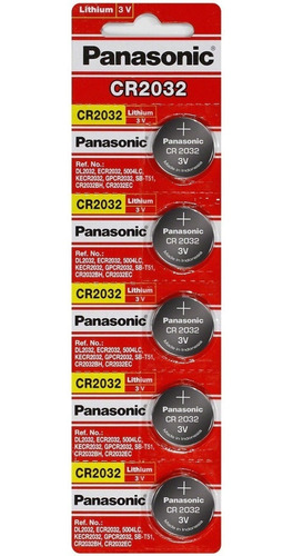 5 Panasonic 3v 2032 Cr2032 Pila Litio Balanza Reloj Blister