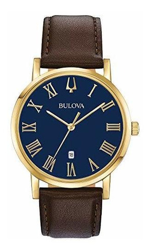 Reloj De Cuero Con Calendario Bulova.