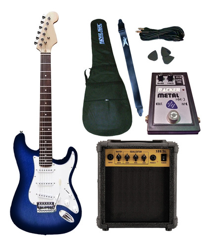 Combo Guitarra Electrica Rock  + Amplificador 10 W + Pedal