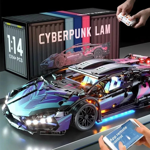 Cyberpunk Remote Control Car Pink V12 Lego Fit
