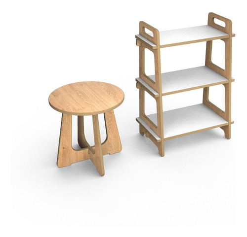 Imagen 2 de 10 de Organizador De Madera 82x60x35 + Mesa 45 Cm - Envío Gratis