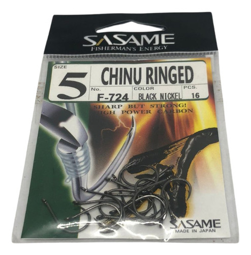 Anzuelos Sasame Chinu Ringed F-724 N 5 Boga Carpa X16u Japon