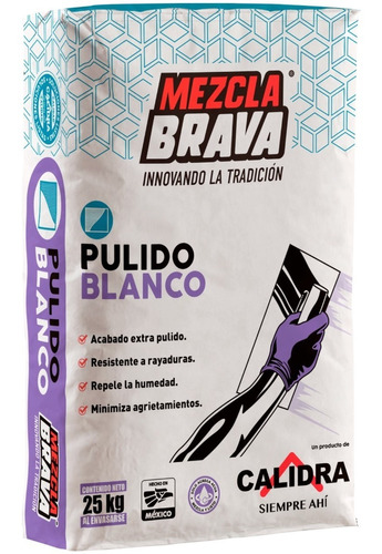 Calidra - Mezcla Brava Pulido Blanco 25 Kg